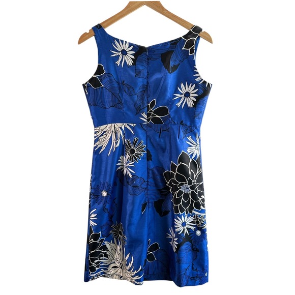 Sheri Martin‎ Dress Blue Floral  Cocktail Whimsical  Size 6 Retro Vintage Y2K - Picture 2 of 13